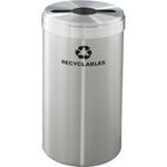 Glaro 15-Gallon VALUE SERIES Single-Purpose Recycling Container in Satin Aluminum - Configurable