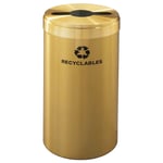 Glaro 23-Gallon VALUE SERIES Single-Purpose Recycling Container in Satin Brass - Configurable