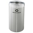 Glaro Single Purpose Recycling Container in Satin Aluminum with opening for bottles/cans 