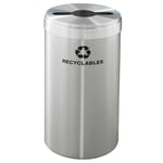 Glaro 23-Gallon VALUE SERIES Single-Purpose Recycling Container in Satin Aluminum - Configurable