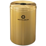 Glaro 33 Gallon Single Purpose Recycling Container in Satin Brass - Configurable