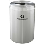 Glaro 33 Gallon Single Purpose Recycling Container in Satin Aluminum - Configurable