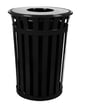 Includes one 36-Gallon Flat-top Waste receptacle in Black 