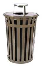 Oakley 36-Gallon Slatted Ash & Waste Receptacle in Brown