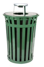 Oakley 36-Gallon Slatted Ash & Waste Receptacle in Green