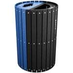 Split Two-Stream Recycling and Waste Barrel with Lift-Off Lid