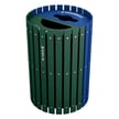 Split Two-Stream Recycling and Waste Barrel with Hinged Doors 