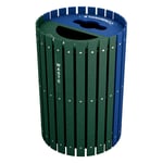 Split Two-Stream Recycling and Waste Barrel with Hinged Doors - Configurable