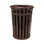 Oakley 36-Gallon Slatted Waste Receptacle in Brown