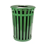 Oakley 36-Gallon Slatted Waste Receptacle in Green