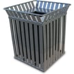 The Oakley Square Waste Container Shown in Silver 