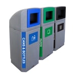 The Octo Outdoor Three-Stream Recycling Station - Configurable