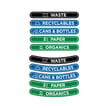 A variety of label options customizes the station to your recycling and waste needs 