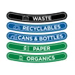 A variety of label options customizes the station to your recycling and waste needs 