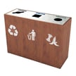 Brushed Aluminum Lid, Waste, Compost and Recycle Labels with Square and Mixed Openings 