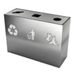 Brushed Aluminum Lid, Waste, Compost and Recycle Labels with Square and Mixed Openings 