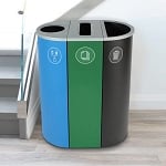 NYC Compliant Spectrum Three-Stream Slim Recycling Station 