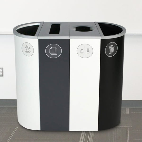 A super stylish contemporary customizable recycling station 