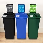 NYC Compliant Simple Sort XL Three-Stream Recycling Station 