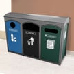 <center><font color="#669933"><b>Optional hinged flap-doors available. </b></font>Please contact us for more info.<br>Pictured: Amherst Sideload Triple Recycling Station 