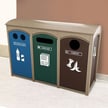 <center><font color="#669933"><b>Optional hinged flap-doors available. </b></font>Please contact us for more info.<br>Pictured: Amherst Sideload Triple Recycling Station 