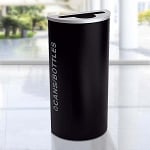 Black Tie Kaleidoscope Half-Round Recycling Container - Configurable