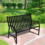 Oakley Collection Slatted Steel Bench | 4 ft - Configurable