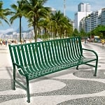 Oakley Collection Slatted Steel Bench | 6 ft - Configurable