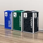 Mosaic 96 Gallon Triple Recycling Station - Configurable