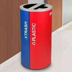 Kaleidoscope Two-Stream Round Recycling Container - Configurable