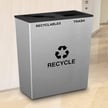 Metro Double Stream Recycling Receptacle - Stainless Steel 