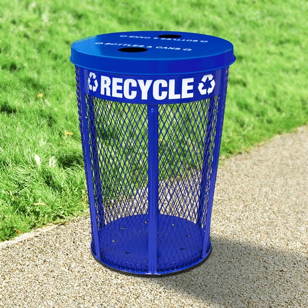 Expanded Metal Recycling Receptacle 