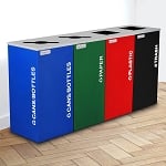 Kaleidoscope Four-Stream Square Recycling Container - Configurable