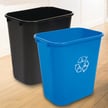 The 28 Quart in Blue with Recycling Symbol and in Blank Black 