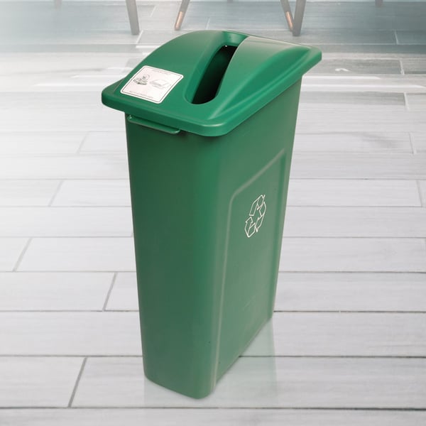 Waste Watcher in Green with Paper Opening 