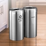 41-Gallon Glaro VALUE SERIES Two-Stream Recycling Station in Satin Aluminum - Configurable