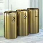 23-Gallon Glaro VALUE SERIES Three-Stream Recycling Station in Satin Brass - Configurable