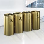 23-Gallon Glaro VALUE SERIES Four-Stream Recycling Station in Satin Brass - Configurable