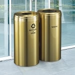 23-Gallon Glaro VALUE SERIES Two-Stream Recycling Station in Satin Brass - Configurable