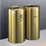 41-Gallon Glaro VALUE SERIES Two-Stream Recycling Station in Satin Brass - Configurable