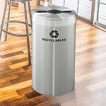 Glaro 15-Gallon VALUE SERIES Single-Purpose Recycling Container in Satin Aluminum - Configurable