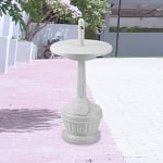 Patio Smokers' Outpost Cigarette Receptacle with Table White