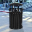 Streetscape Classic Trash Receptacle with Rain Hood 