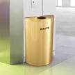 Half-Round Recycling Container in Satin Brass 16 Gal 