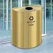 Glaro XL Single-Purpose Half-Round Recycling Container in Satin Brass 