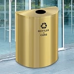 Glaro XL Single-Purpose Half-Round Recycling Container in Satin Brass - Configurable