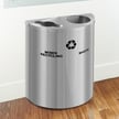 Glaro XL Dual-Purpose Half-Round Recycling Container in Satin Aluminum 