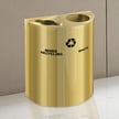 Glaro Half-Round Recycling Container in Satin Brass 