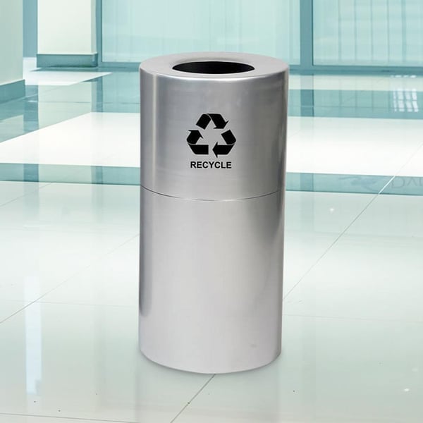 Aluminum Receptacle with Plastic Liner - 35 Gal 