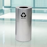 Aluminum Receptacle with Plastic Liner- 35 Gallon